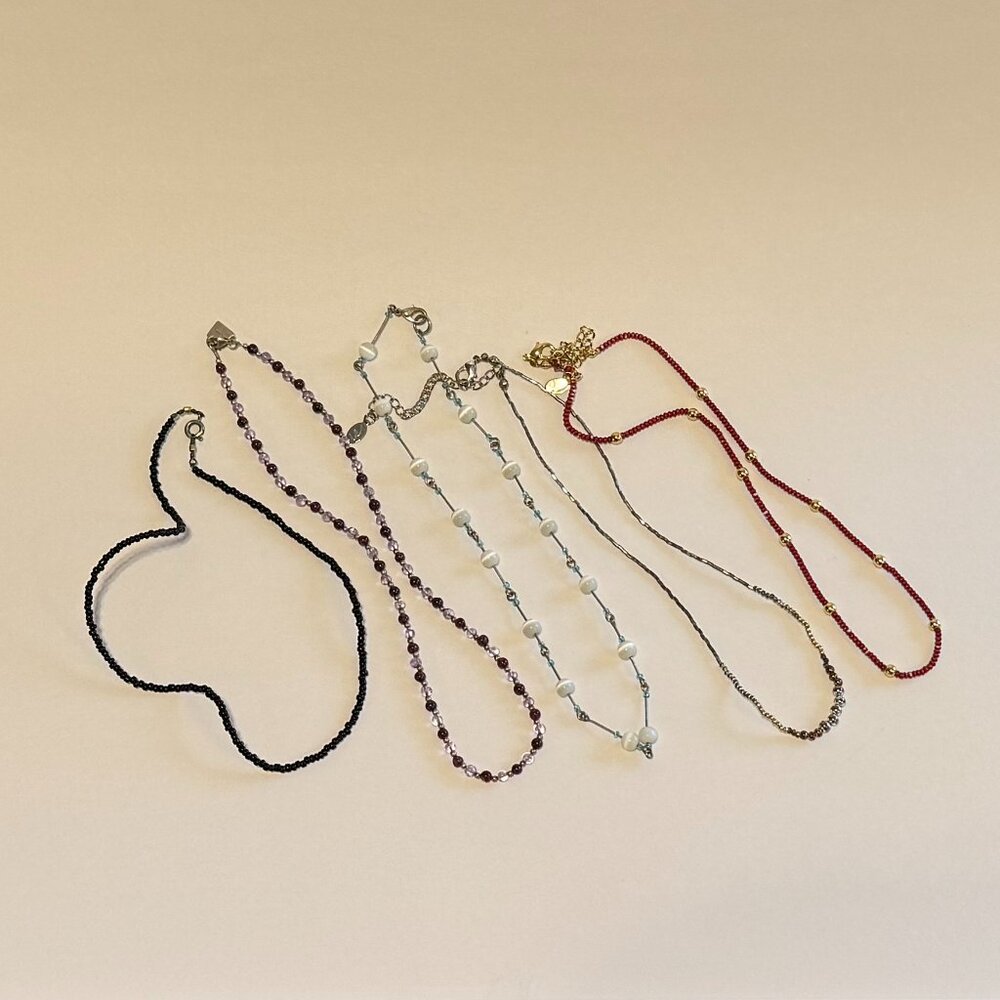 5 Dainty Beaded Necklaces
